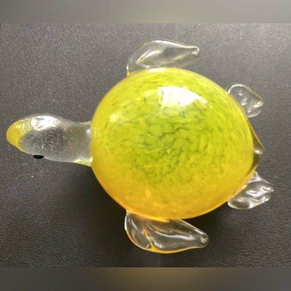 MURANO Style art glass turtle paperweight figurine yellow - Picture 4 of 7
